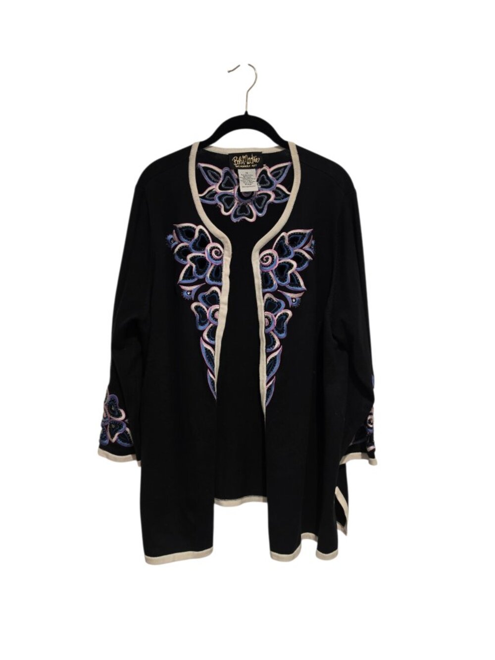 Vintage Bob Mackie Wearable Art embroidered open-front cardigan Size 1X